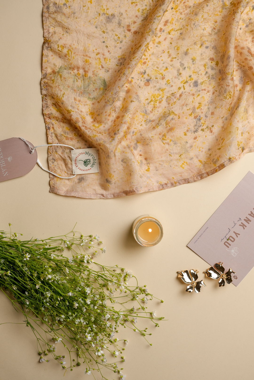 Blossom Peach Ecoprint Scarf